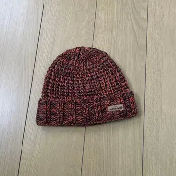 mont-bell 니트 모자 빨간색과 블랙 혼합