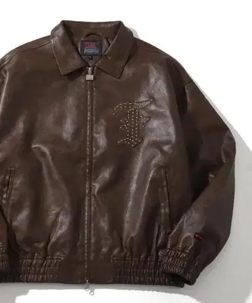 FUBU FAUX LEATHER STUDS PATCH JACKET