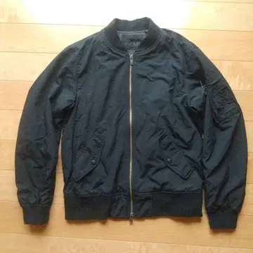 UNIQLO 유니클로 MA-1 자켓 M 더블 지퍼 검정 블랙