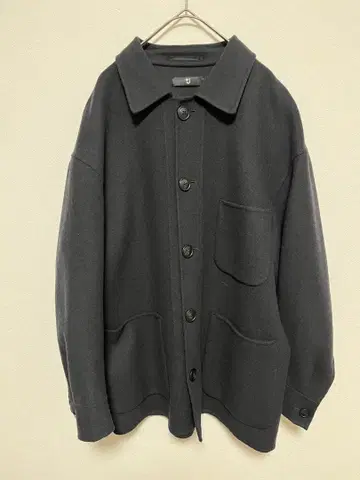 UNIQLO +j 울 블렌드 오버 사이즈 셔츠 자켓 블랙 S