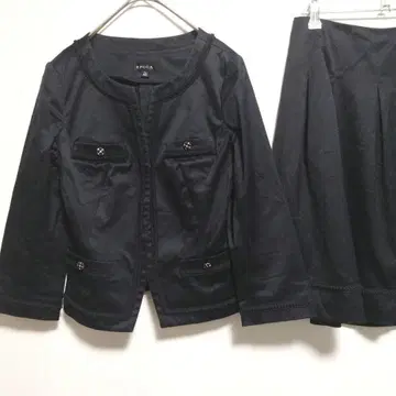 에포카 EPOCA 실크 혼방 여성용 셋업 노카라 레트로 버튼