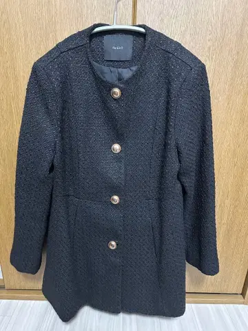 Re:EDIT 블랙 노카라 코트