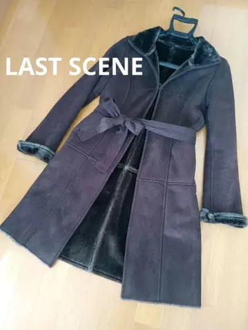 LAST SCENE 끈 포함 다크 브라운 코트 라스트씬