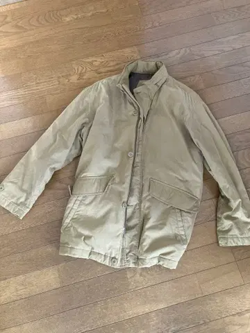 카키 모즈 코트 프론트 포켓 부착