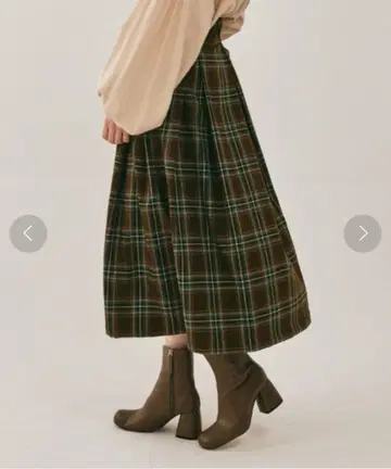hinari_타탄 체크 롱 스커트