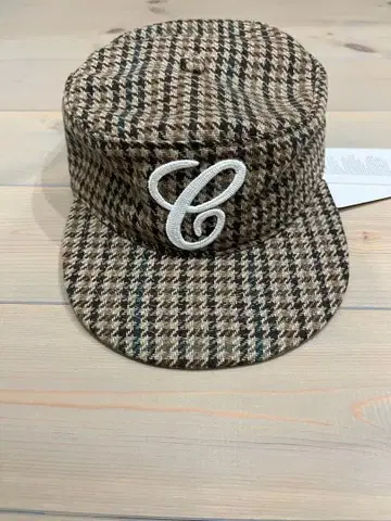 6색 크레용 필박스 캡 하운드투스 체크 패턴 미사용 새상품 정품