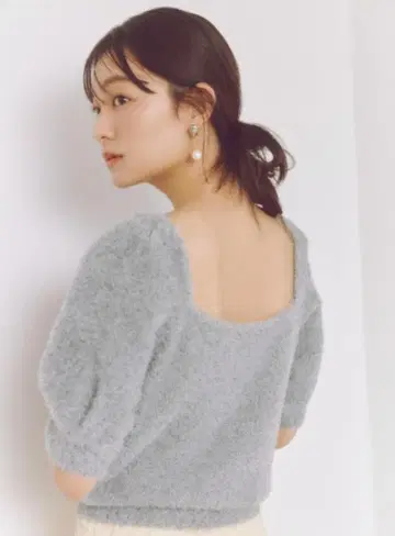 [미사용에 가까운] FRAY I.D 2way 라메 페더 퍼프 슬리브 니트