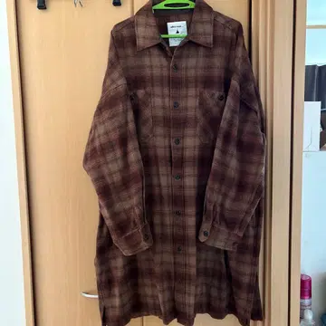 niko and - 브라운 체크 셔츠 원피스