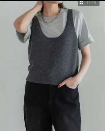 crewre 2way 울 캐시미어 니트 뷔스티에