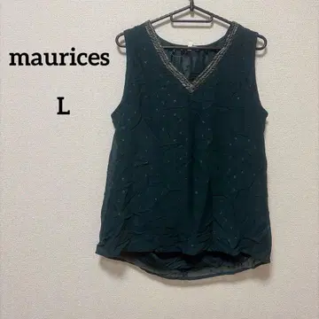 maurices [ L ] 다크 그린 V넥 슬리브리스