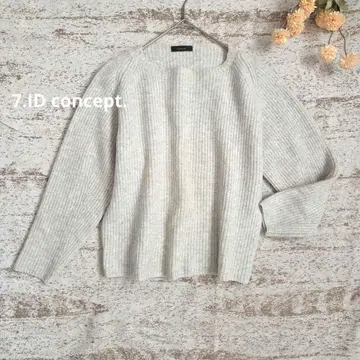 7-IDconcept. 라이트 그레이 긴팔 리브 니트 [ M ]