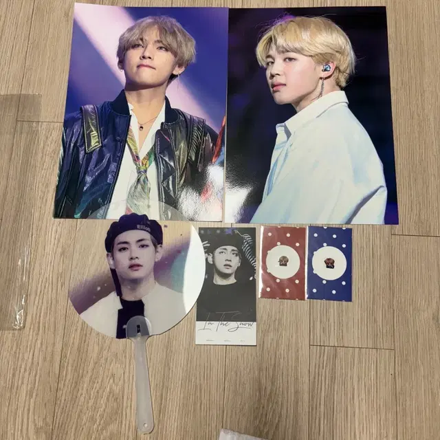 BTS V 방탄소년단 뷔 지민 포토세트 부채 스티커