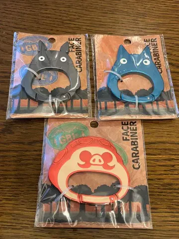 지브리 카라비너 3개 세트 대토토로 중토토로 붉은 돼지