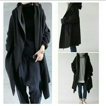 antiqua 안티카 더블 보아 코트 블랙