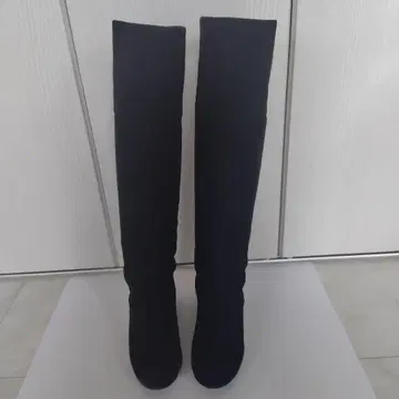 Pitti 블랙 니하이 부츠 스웨이드