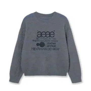 aeae WEB LOGO CROP HAIRY KNIT