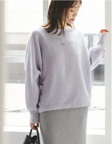 NOBLE 파인 울 돌먼 풀오버 퍼플