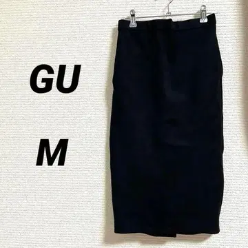 [ GU 지유 ] 티셔츠 타이트 스커트 허리밴딩 블랙 M 심플