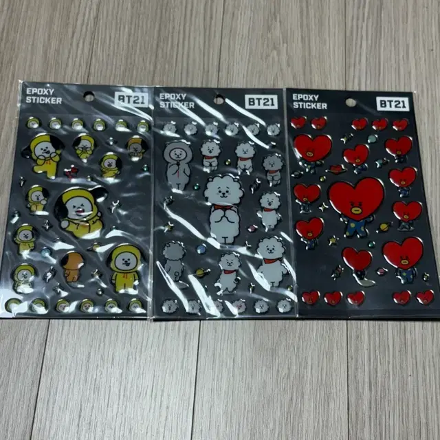 BTS 방탄 BT21 에폭시 스티커 일괄