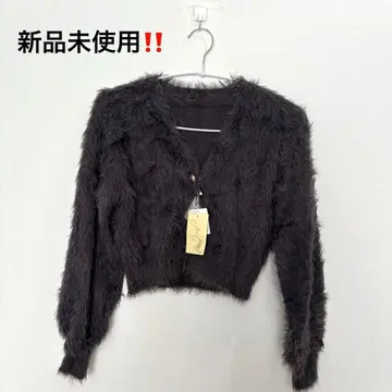 가디건 샤기 차콜 그레이 겨울 의류