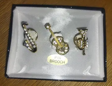 악기 모티브 브로치 3종 세트