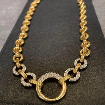 SWAROVSKI 스와로브스키 체인 목걸이 초커 골드 컬러