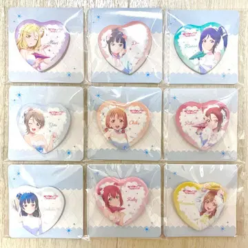 Aqours 하트형 캔뱃지 9종 묶음 판매