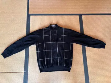 타이틀리스트 풋조이 하프 지퍼 스웨터 블랙 체크 무늬 XL 사이즈