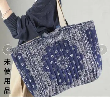 미사용품 SHIPS MALUS: 반다나 퀼팅 빅 토트 백