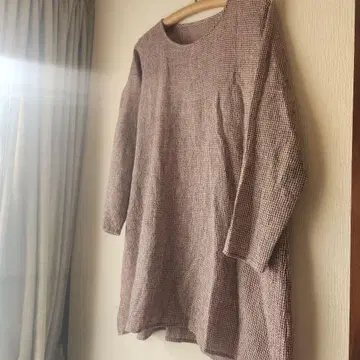 요건 레일 바바구리 얇은 소재 울 튜닉 원피스 (수리 있음)