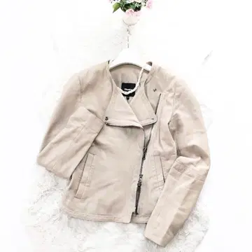 띠어리*세오리 천연 가죽 리얼 가죽 자켓 라이더스 소가죽 베이지