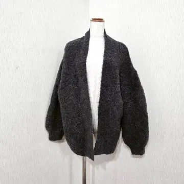 studio CLIP 니트 가디건 차콜 그레이 코쿤 겉옷
