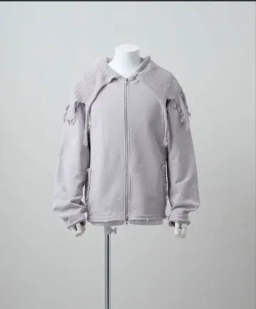 grancy 니트 레이어드 디자인 지퍼 후디