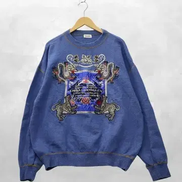 칸사이맨 90s 크루넥 쭈리 자수 맨투맨 트레이닝복 M