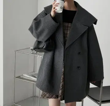 [ forksy. ] 멜톤 오버 사이즈 세일러 P코트