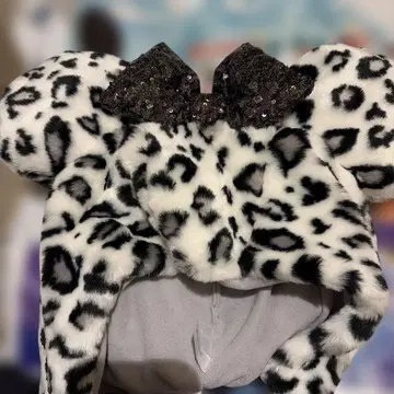 디즈니 팬캡 미니 마우스 레오파드 무늬 화이트