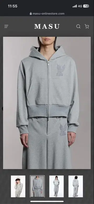 MASU 그레이 후드티 사이즈 50