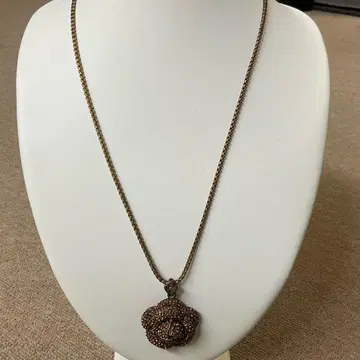 골드 체인 롱 목걸이 금 장미 Y&J 브랜드 각인