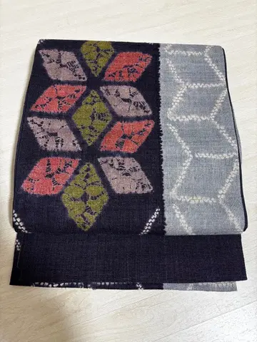 모시잎 무늬 염색 후쿠로 오비 o-72