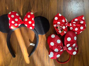 미니 마우스 머리띠 리본 3세트