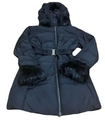 리젝시 후드 부착 다운 코트 퍼 부착 후드 블랙 다운 자켓