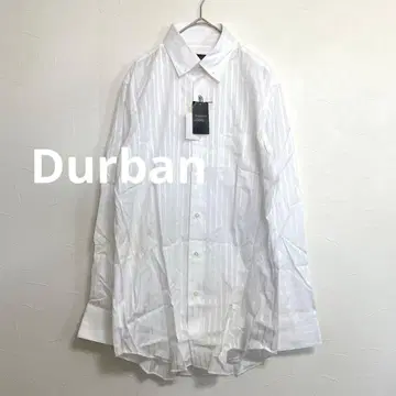 더반 D'URBAN 드레스 셔츠 스트라이프 화이트 M 39-82
