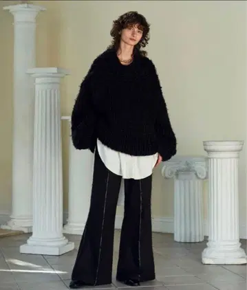 seyto 데미지 라인 플레어 팬츠