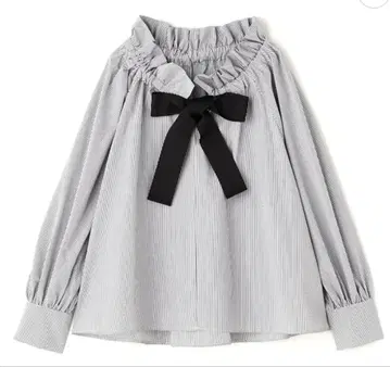 NATURAL BEUTY BASIC 그로그랭 리본 블라우스