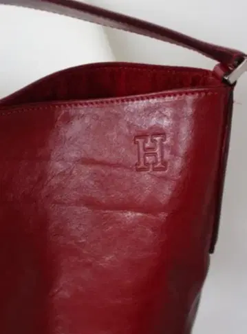 HIROFU 빨간색 가죽 토트백