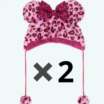 디즈니 팬 캡 레오파드 무늬 핑크