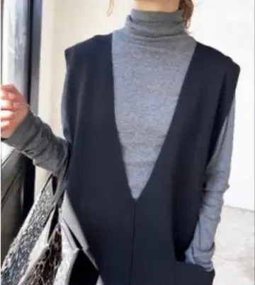 택 포함 새상품 Spick and Span 하이넥 풀오버 그레이