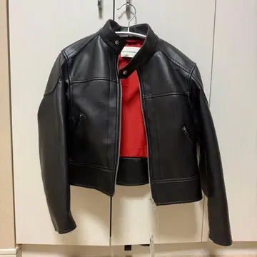 GUand beautiful people 블랙 가죽 라이더 자켓