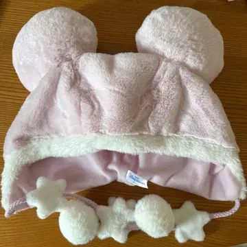 디즈니랜드 미키 귀 달린 핑크 모자