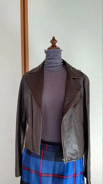 가죽 라이더 자켓 다크 브라운